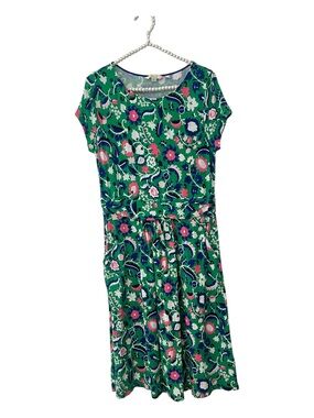 Boden Amelie Green Floral Scoop-Neck Jersey Dress J0326 Size Women’s US 10R